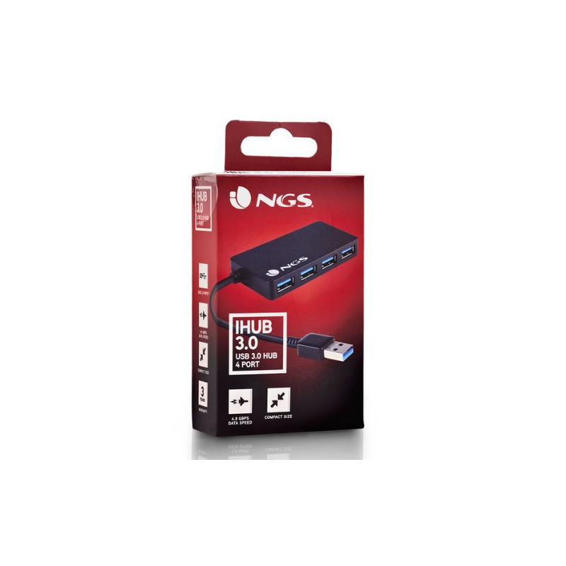 HUB USB Avec 4 Ports - NGS IHUB 3.0 - Noir — NGS · Smarty Paris 18e